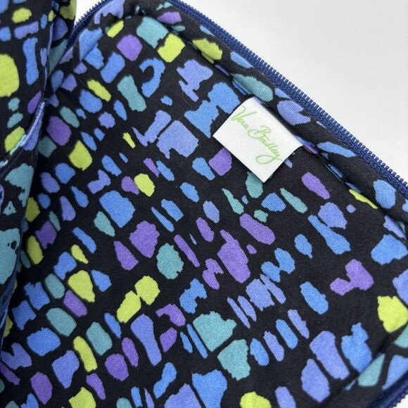 Vera Bradley Tablet iPad E Reader Kindle Sleeve Indigo Pop Blue Padded Zipper - Picture 7 of 7
